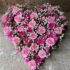 Pink rose loose heart