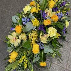 Blue and yellow spring spray